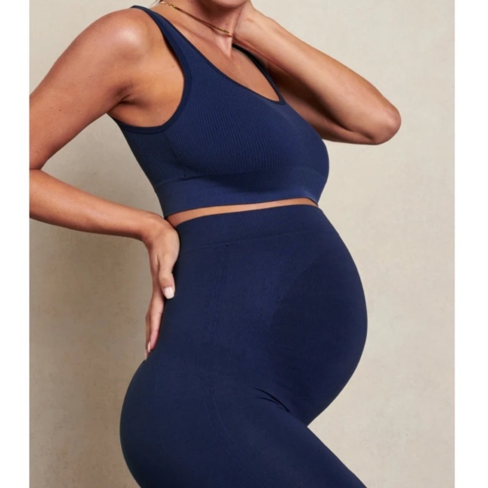 BLANQI Maternity Belly Support Black Luxe Seam-free Breathable Leggings Small